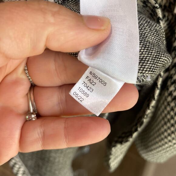 Loft Houndstooth Ruffle Posh Trim Mini Dress Black and White Size 10 - Picture 11 of 11